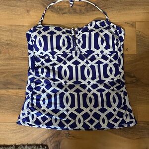 Liz Claiborne Purple and White Patterned Top